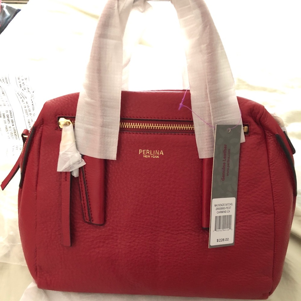 Brand new Perlina soft leather red satchel